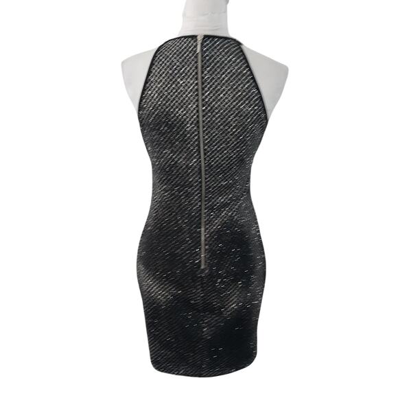 NWOT! B. SMART! SEXY MINI! BLACK & METALLIC SILVER ULTRA STRETCH DRESS! SZ S - Picture 5 of 7